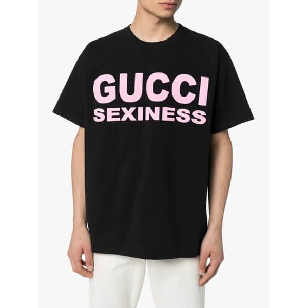 グッチ Tシャツ偽物◆SEXNESSプリント オーバーサイズ Tシャツ 4色 616036XJCK